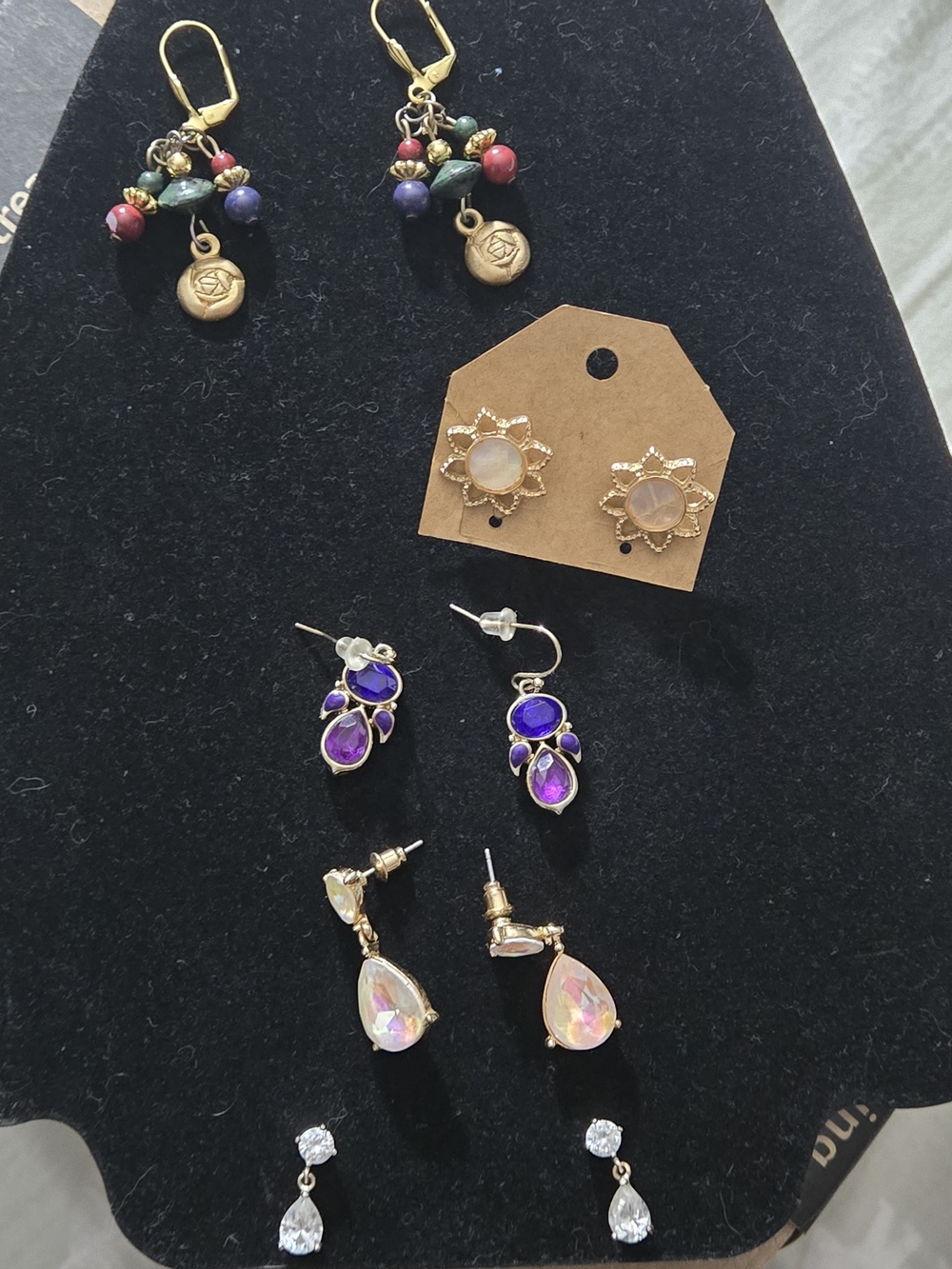 Gold-Tone Multicolor Beaded Drop Earrings - Women Jewelry